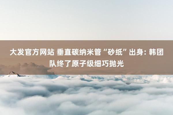 大发官方网站 垂直碳纳米管“砂纸”出身: 韩团队终了原子级细巧抛光