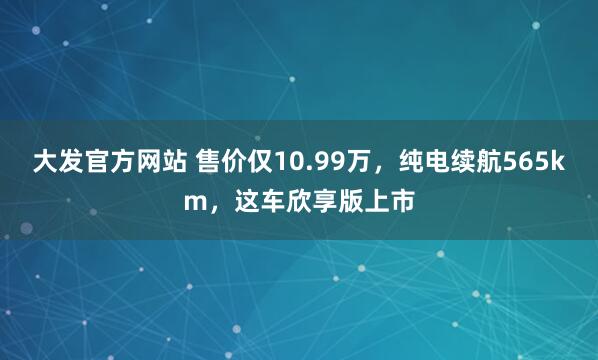 大发官方网站 售价仅10.99万，纯电续航565km，这车欣享版上市