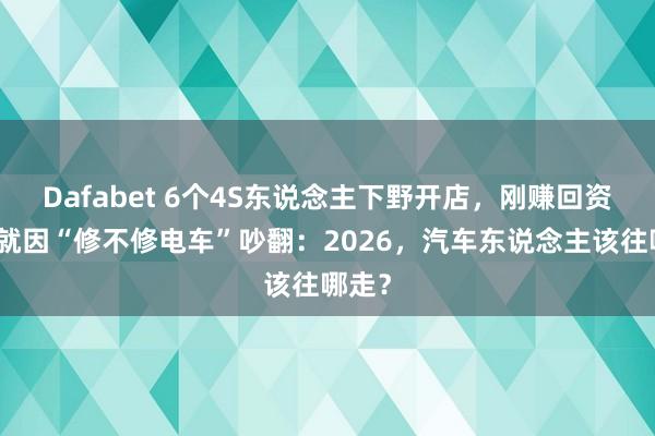 Dafabet 6个4S东说念主下野开店，刚赚回资本，就因“修不修电车”吵翻：2026，汽车东说念主该往哪走？