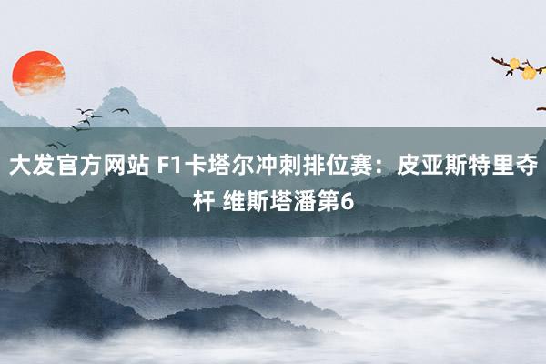 大发官方网站 F1卡塔尔冲刺排位赛：皮亚斯特里夺杆 维斯塔潘第6