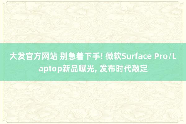 大发官方网站 别急着下手! 微软Surface Pro/Laptop新品曝光， 发布时代敲定