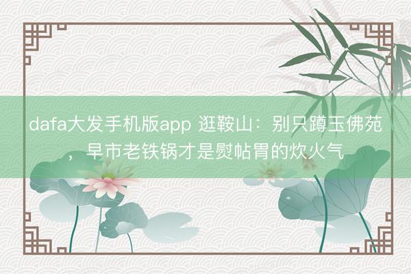 dafa大发手机版app 逛鞍山：别只蹲玉佛苑，早市老铁锅才是熨帖胃的炊火气
