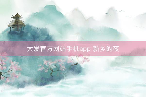 大发官方网站手机app 新乡的夜