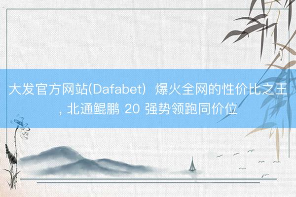 大发官方网站(Dafabet)  爆火全网的性价比之王， 北通鲲鹏 20 强势领跑同价位